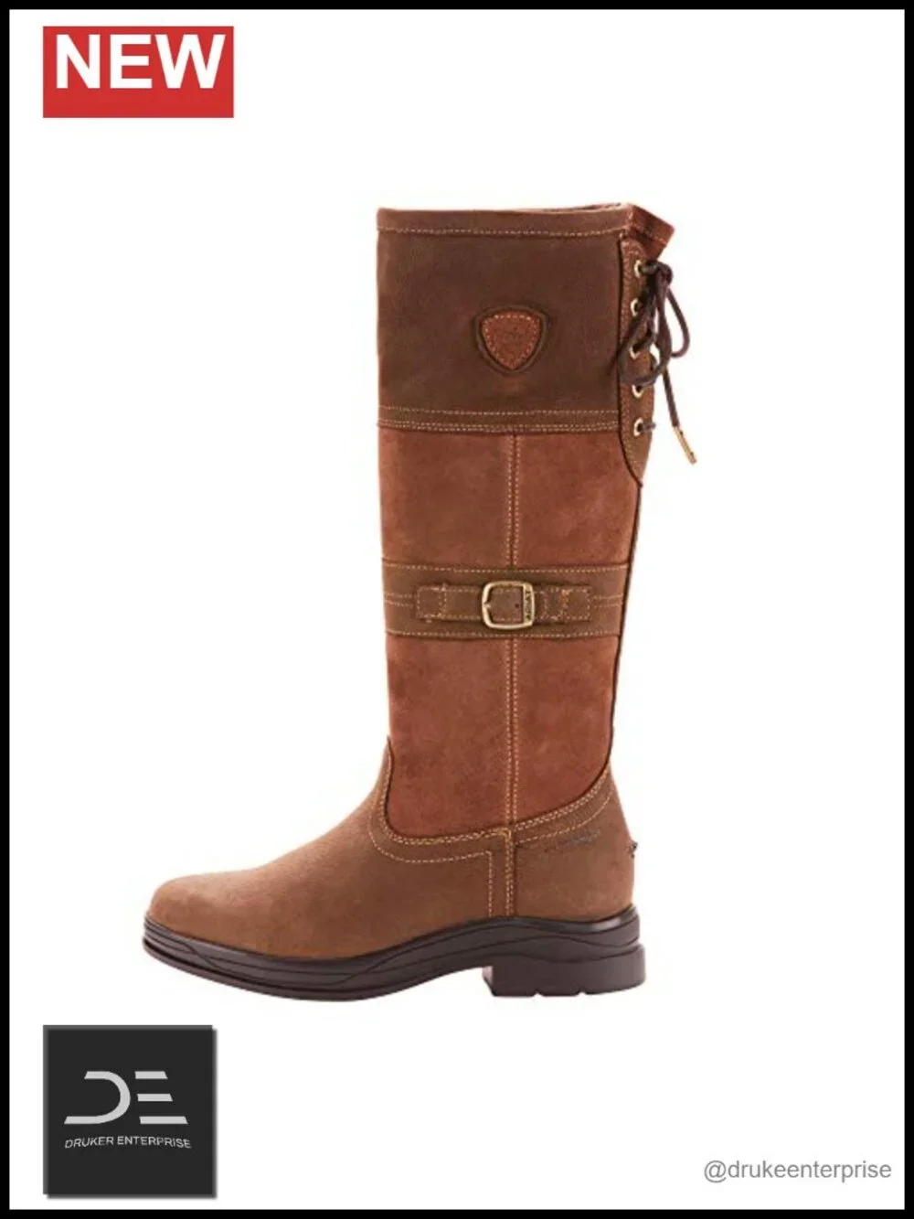 Waterproof Leather Knee High Equestrian Boots Pull On Durable Work Boot